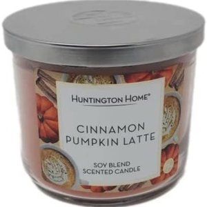 HUNTINGTON HOME CINNAMON PUMPKIN LATTE SOY BLEND SCENTED LARGE CANDLE